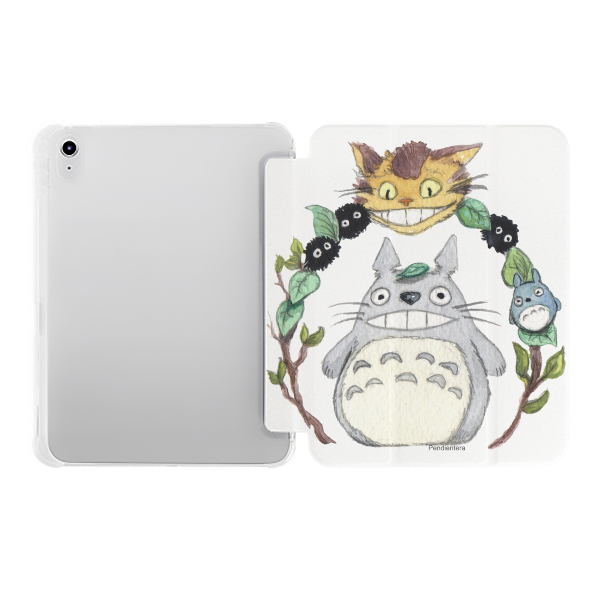（画像用） となりのトトロ 草壁メイ 草壁サツキ My Neighbor Totoro Satsuki Kusakabe Mei Kusakabe IPad ケース ペン収納付き 三つ折りスタンド PUレザー×シリコン 対応機種9.5/10.5/10.9インチ